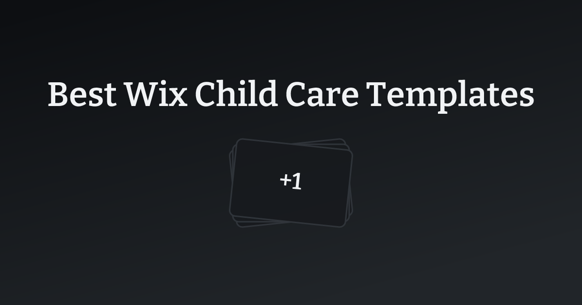 Best Wix Child Care Templates with count