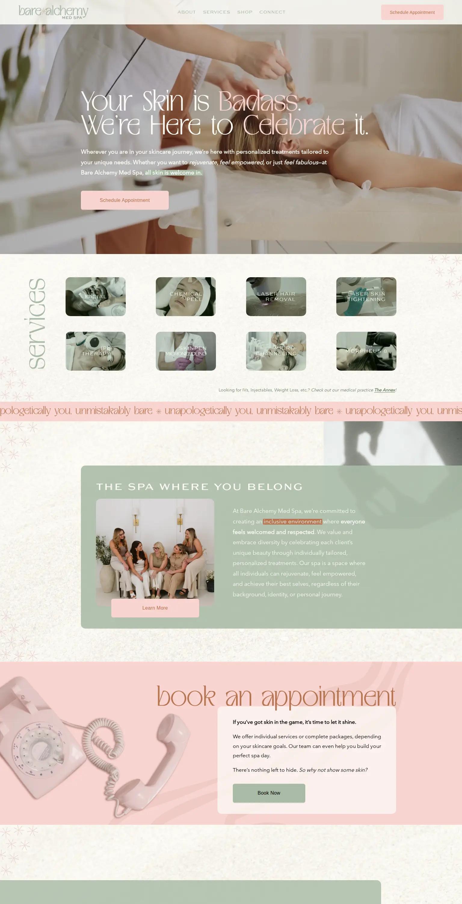 Bare Alchemy Spa screenshot