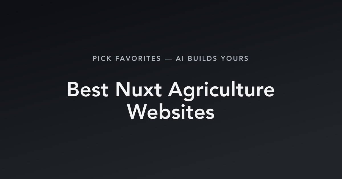 Best Nuxt Agriculture Websites with count