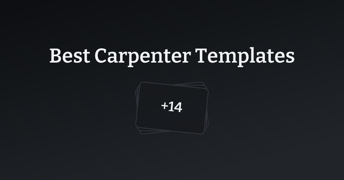 Best Carpenter Templates with count