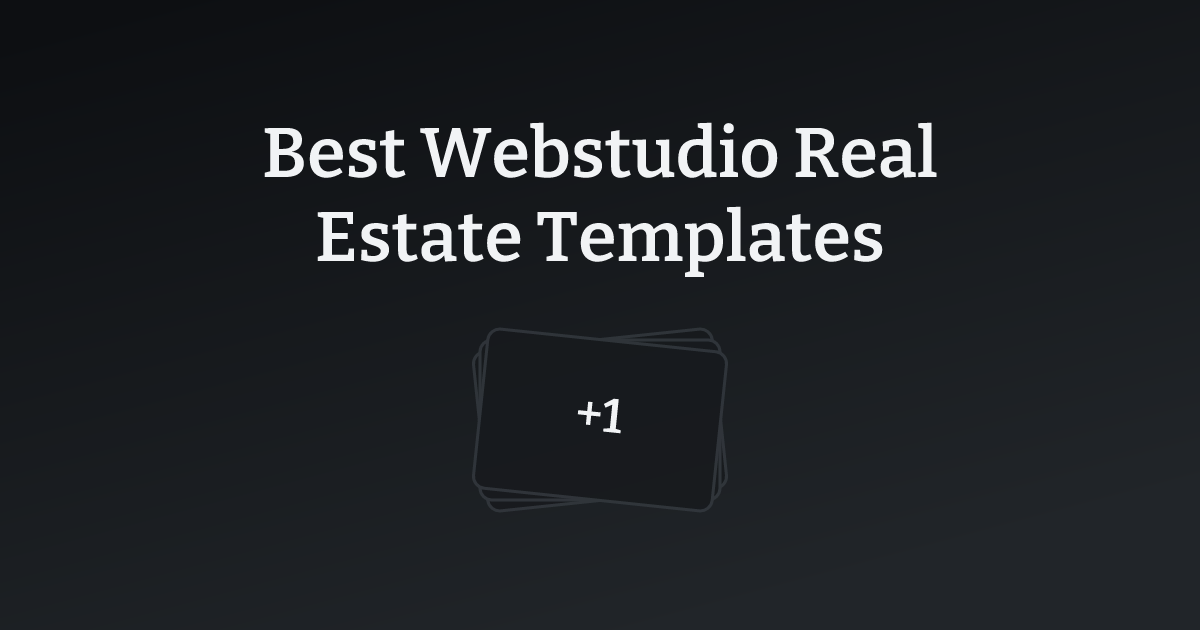 Best Webstudio Real Estate Templates with count
