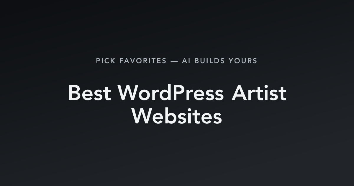 Best WordPress Artist Websites with count