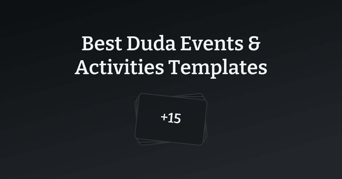 Best Duda Events & Activities Templates with count