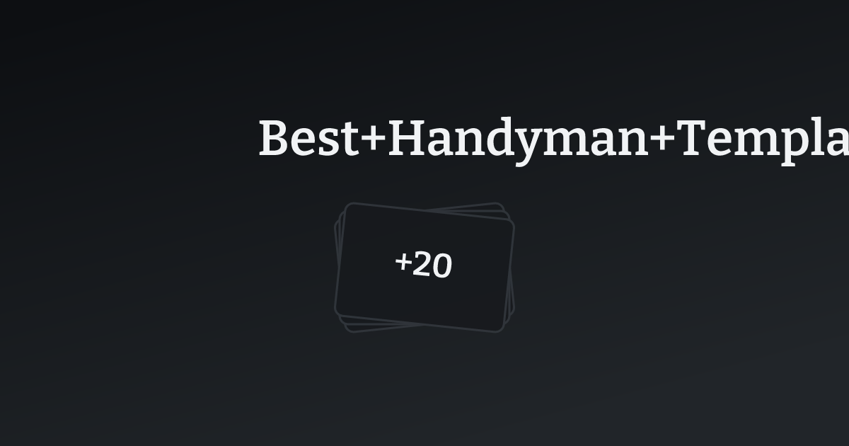 Best Handyman Templates with count