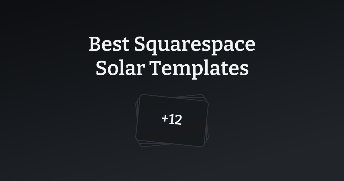 Best Squarespace Solar Templates with count