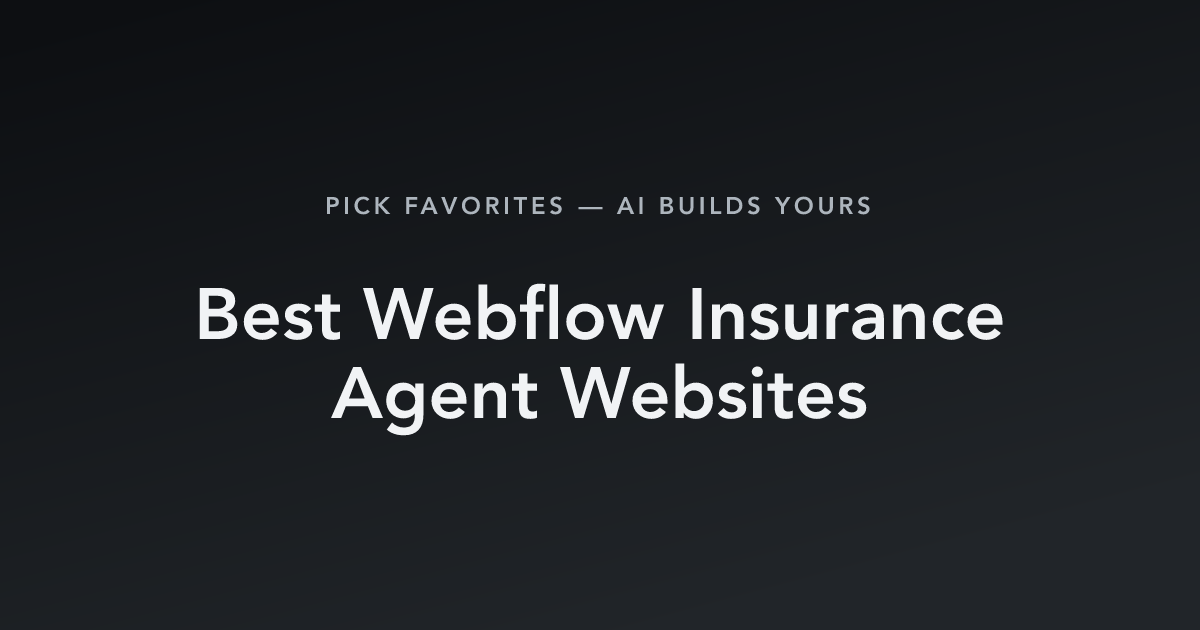 Best Webflow Insurance Agent Websites with count