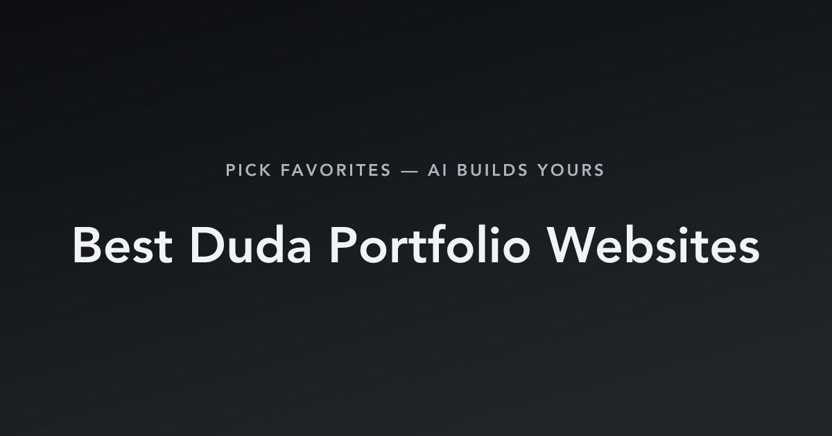 Best Duda Portfolio Websites with count