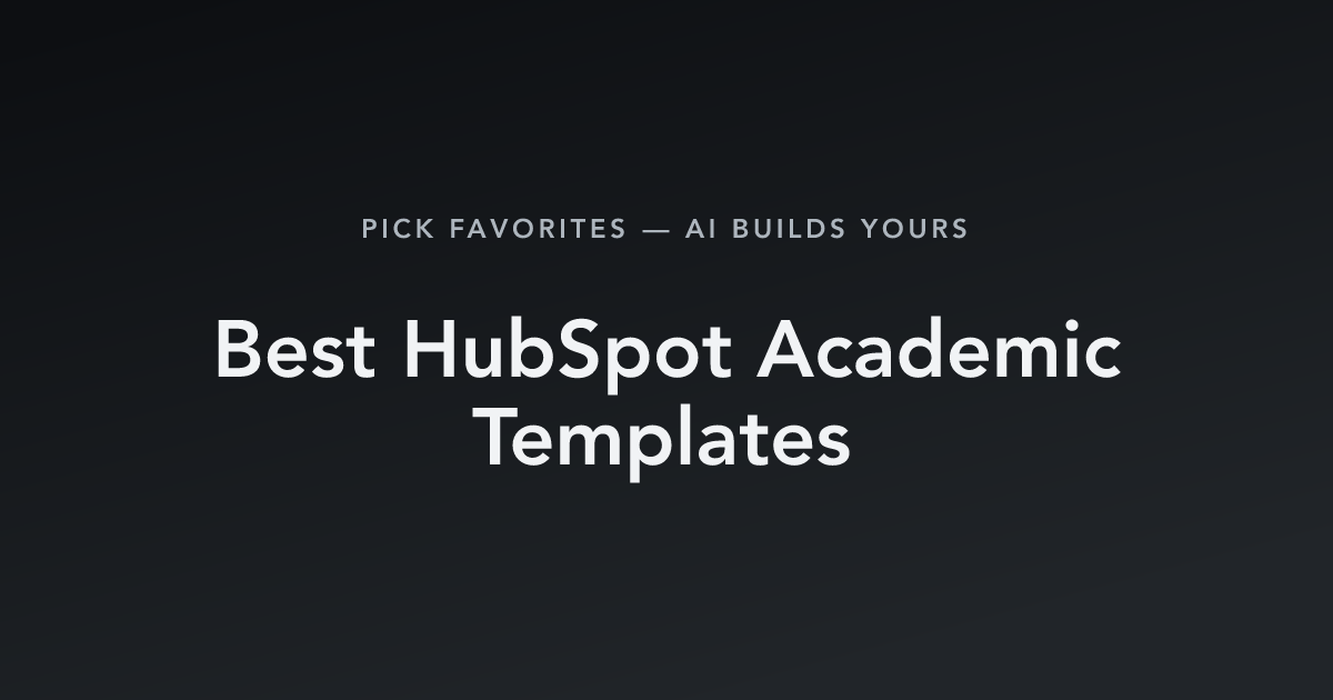Best HubSpot Academic Templates with count