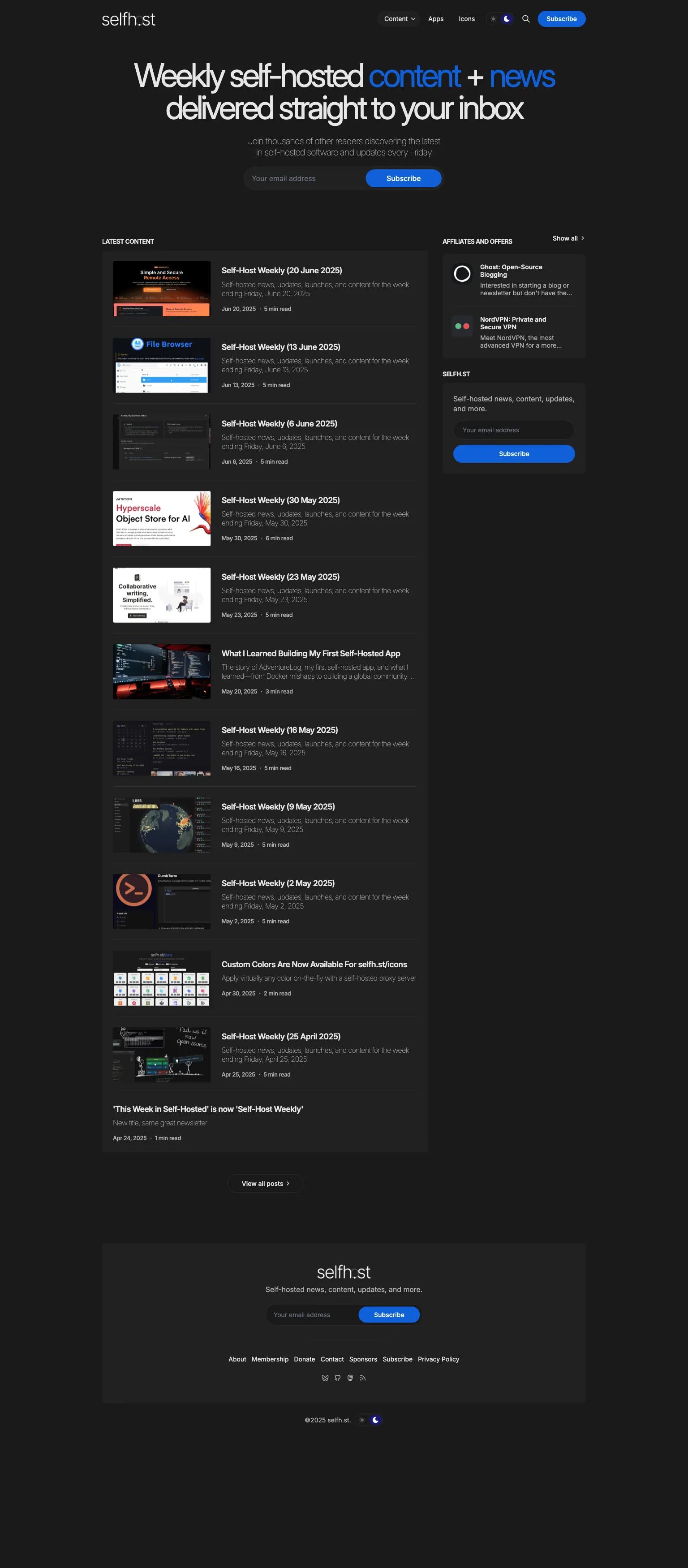 Self Host Weekly screenshot