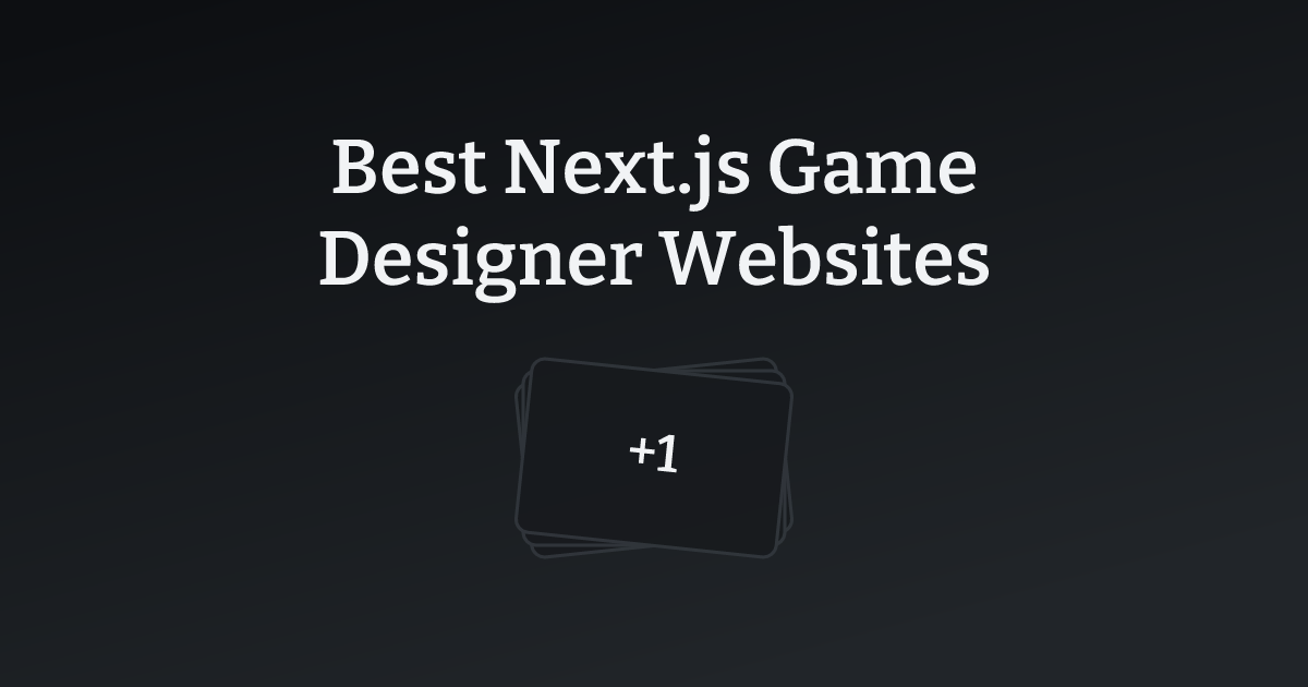 Best Next.js Game Designer Websites with count