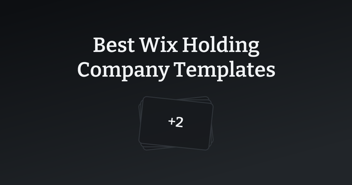 Best Wix Holding Company Templates with count