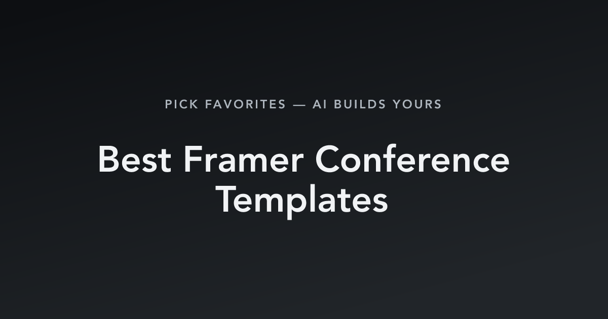 Best Framer Conference Templates with count