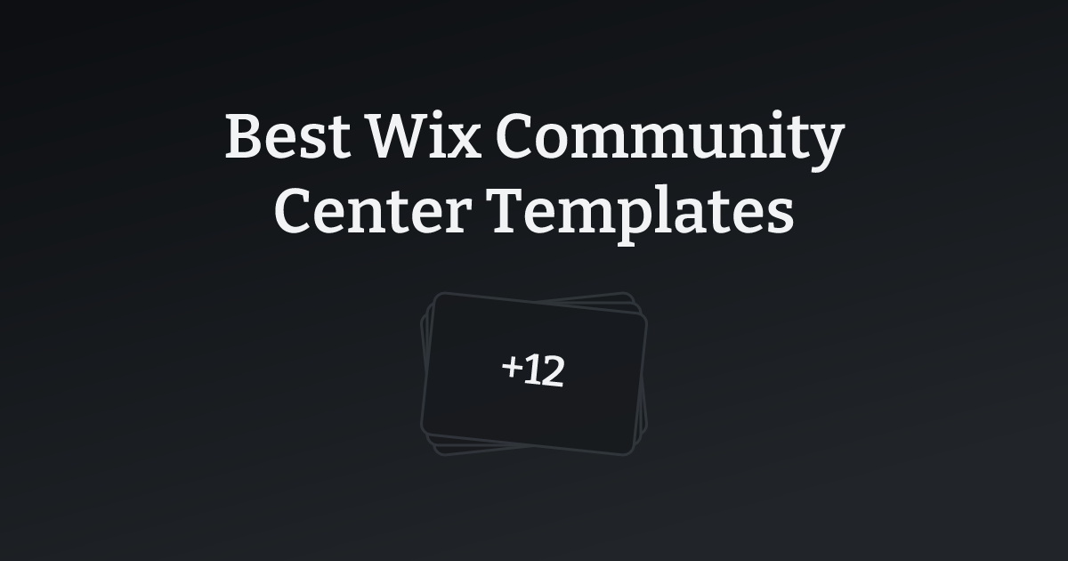 Best Wix Community Center Templates with count