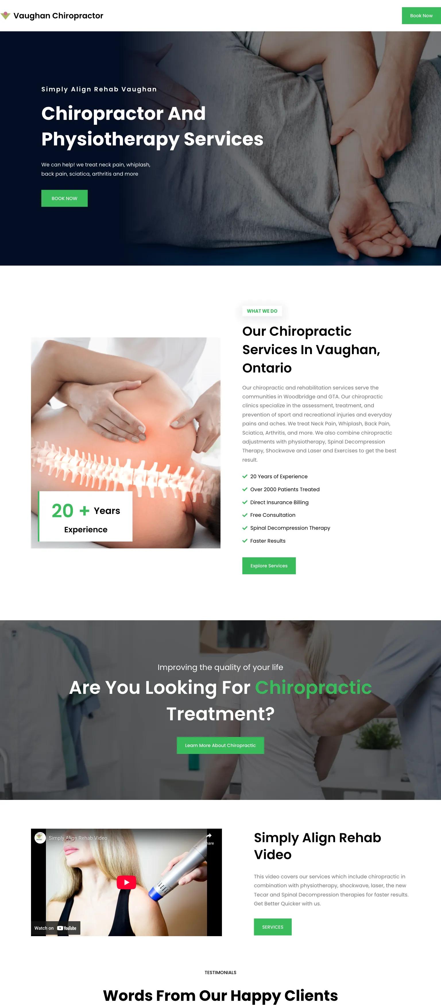 Vaughan Chiropractor screenshot