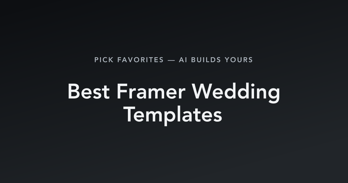 Best Framer Wedding Templates with count
