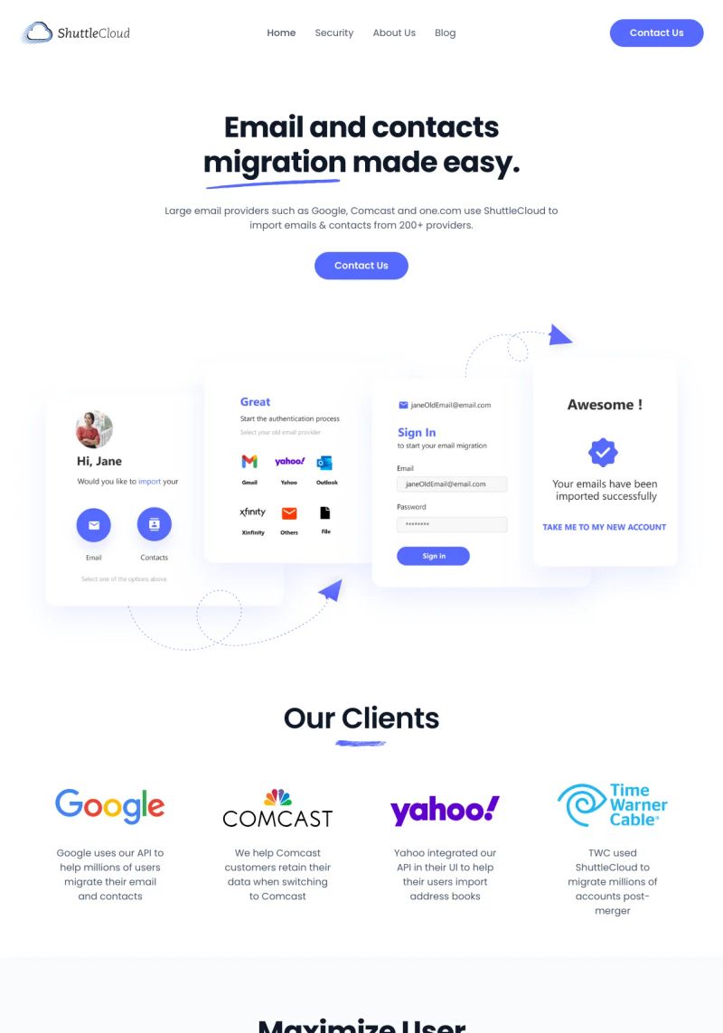 ShuttleCloud Corp. screenshot