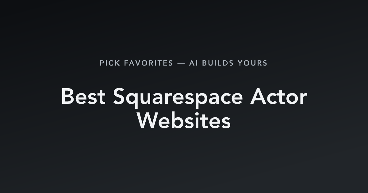 Best Squarespace Actor Websites with count