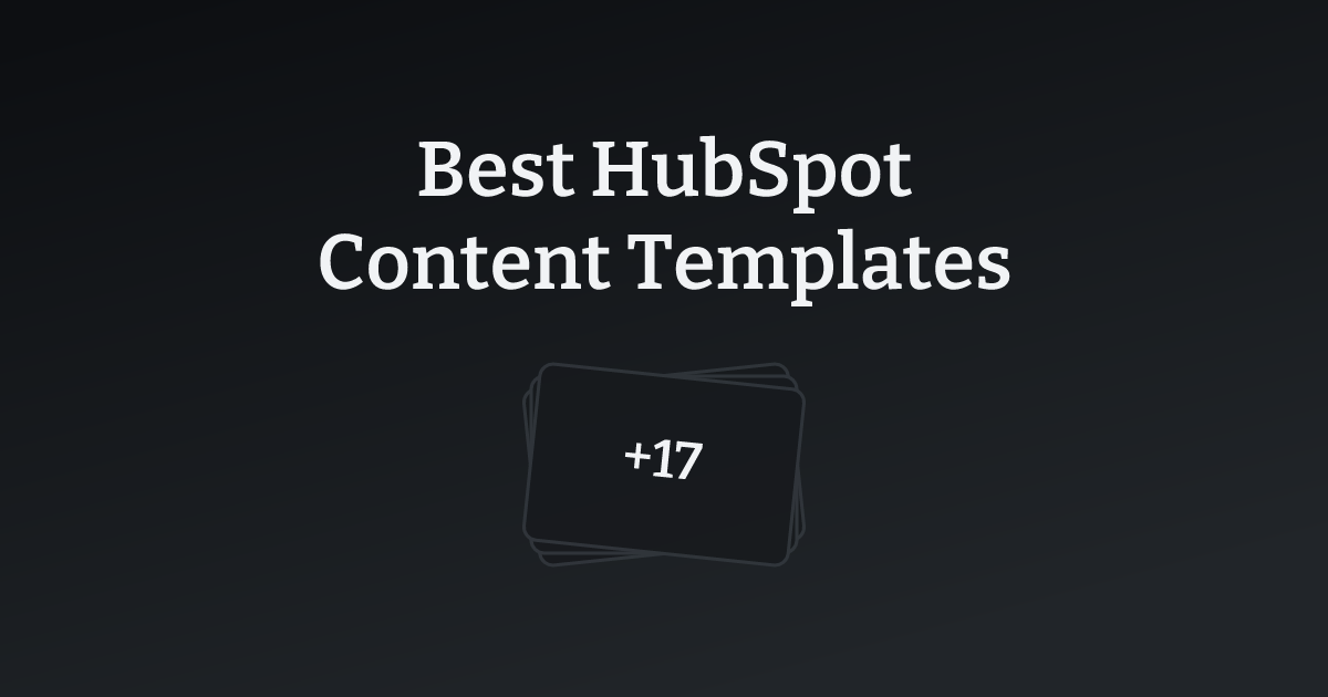 Best HubSpot Content Templates with count