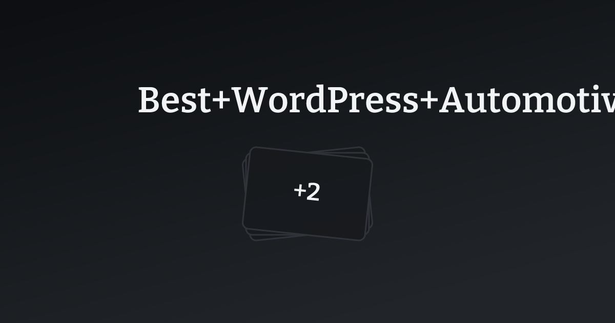Best WordPress Automotive Websites with count