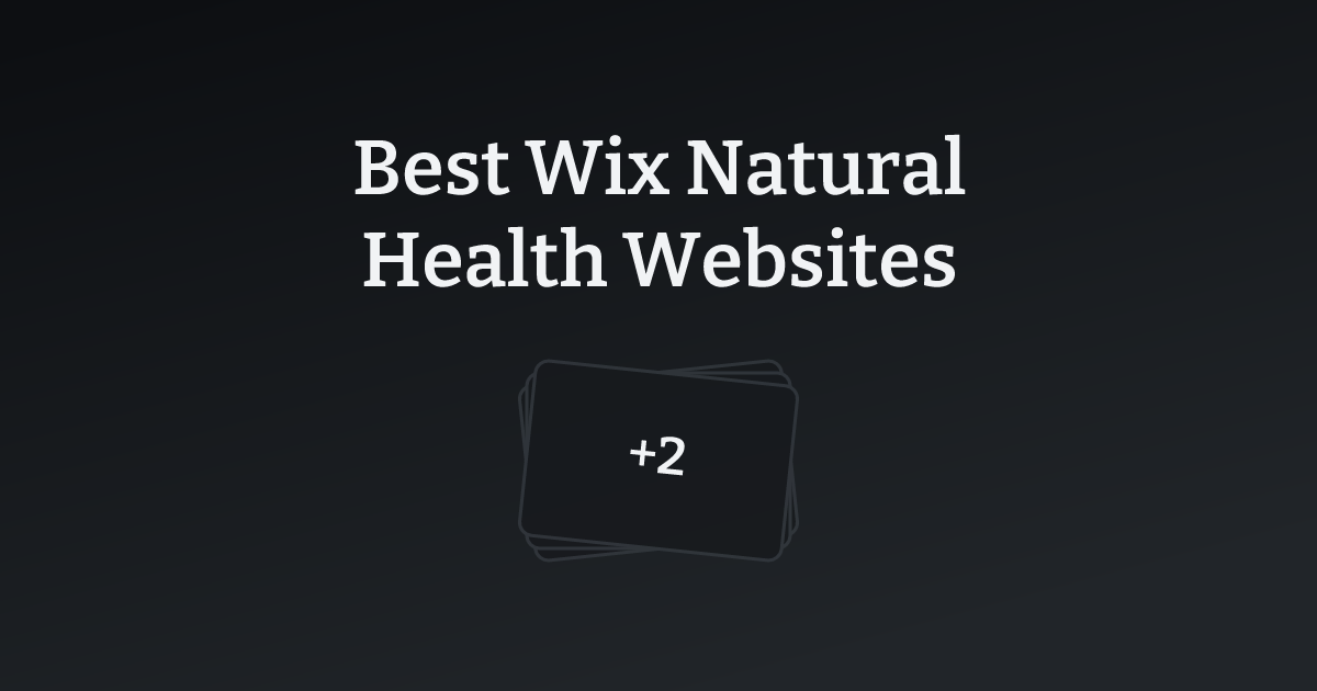 Best Wix Natural Health Websites with count