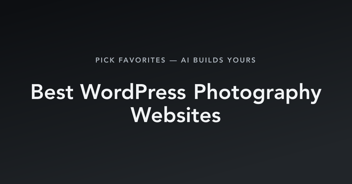Best WordPress Photography Websites with count