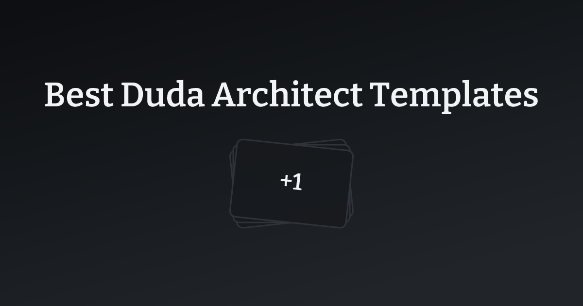 Best Duda Architect Templates with count