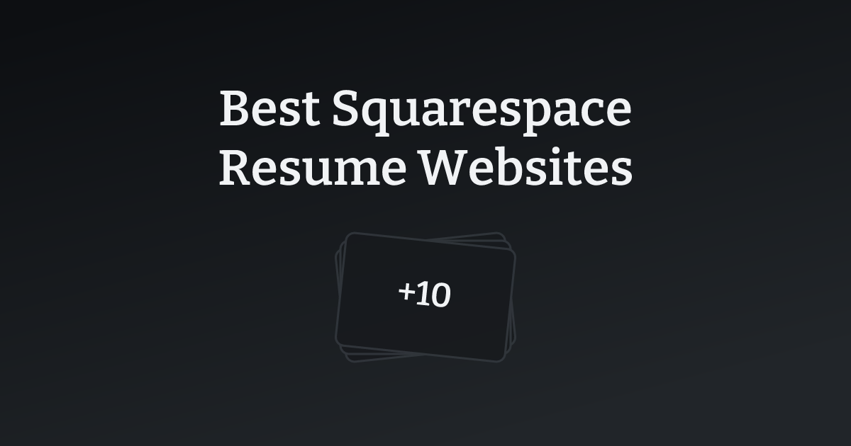 Best Squarespace Resume Websites with count