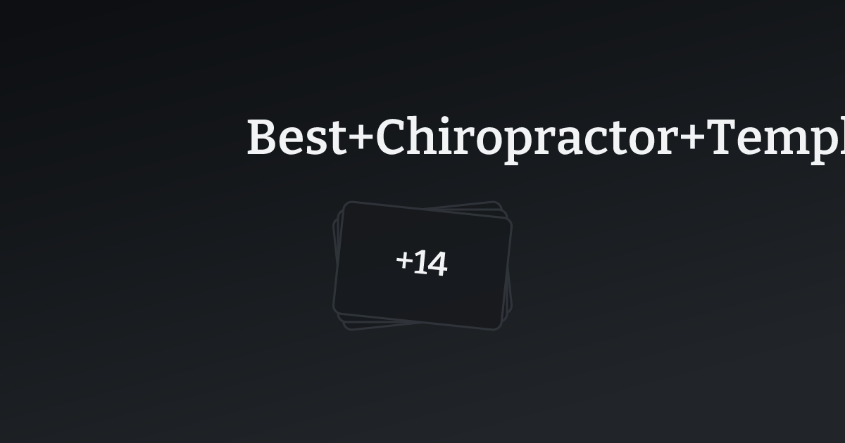 Best Chiropractor Templates with count