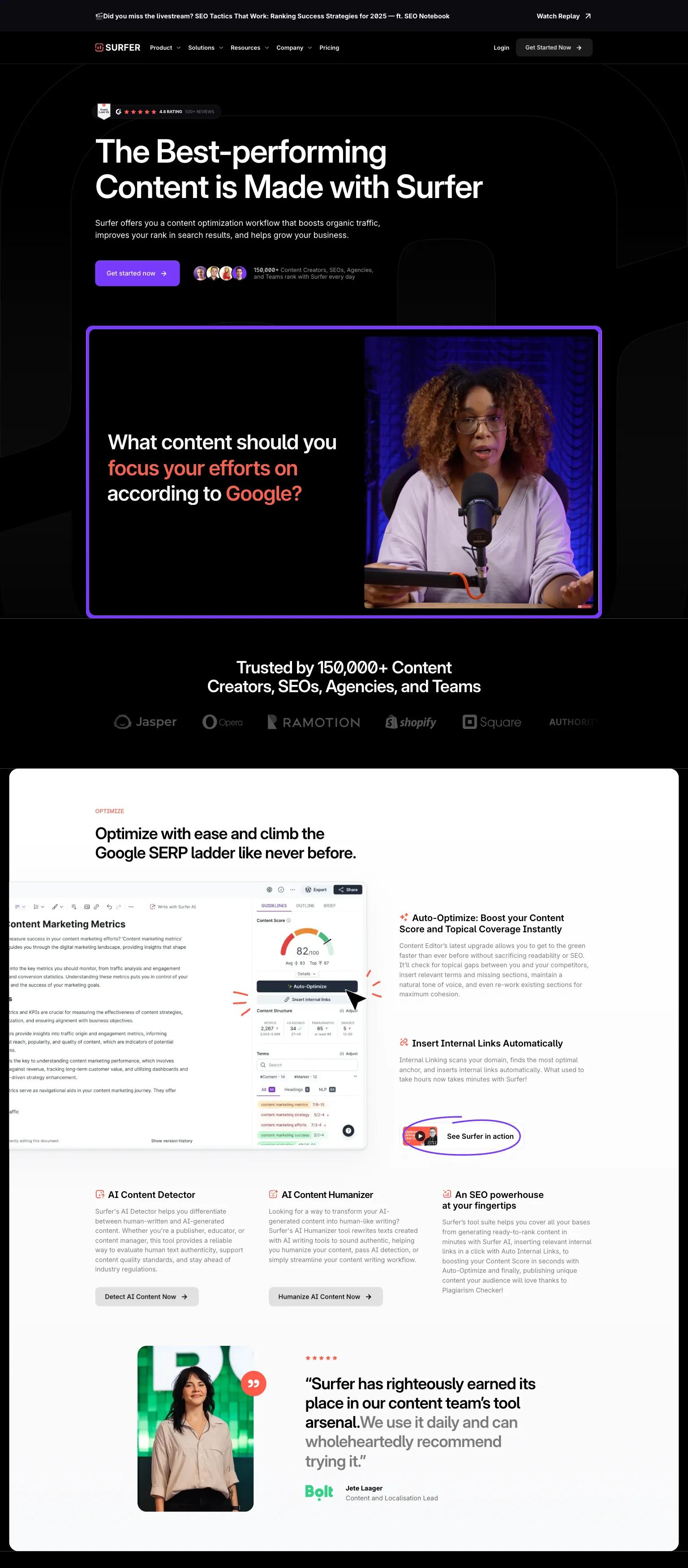 Surfer SEO screenshot