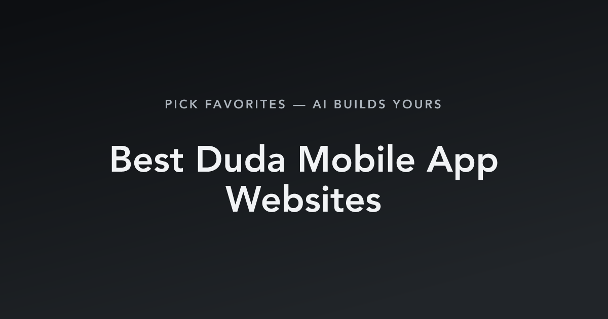 Best Duda Mobile App Websites with count