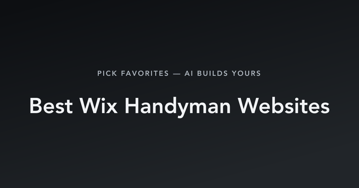 Best Wix Handyman Websites with count