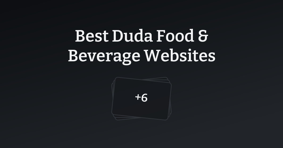 Best Duda Food & Beverage Websites with count