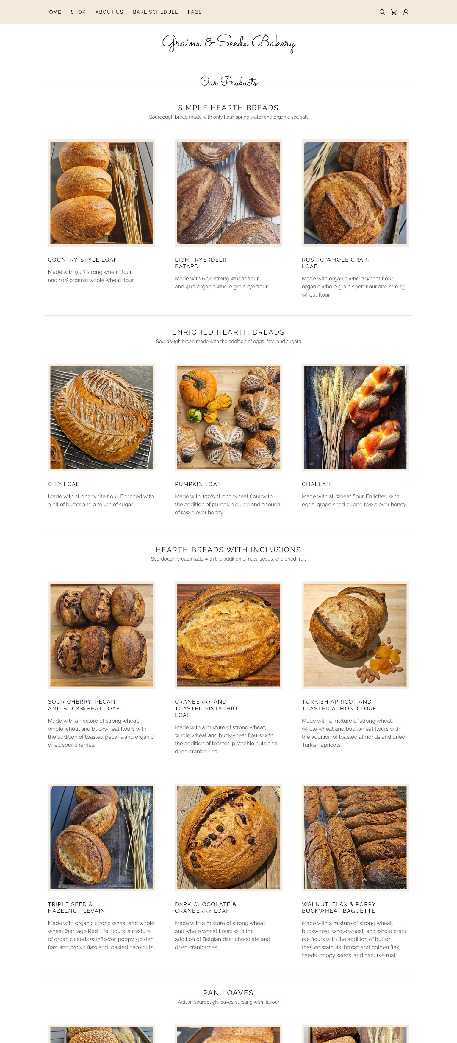 Grains & Seeds Bakery screenshot