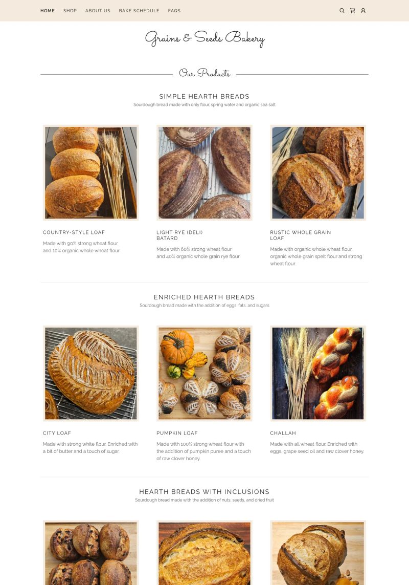 Grains & Seeds Bakery screenshot