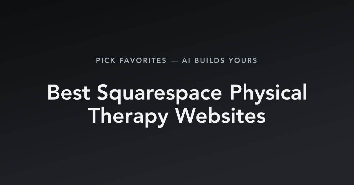 Best Squarespace Physical Therapy Websites with count