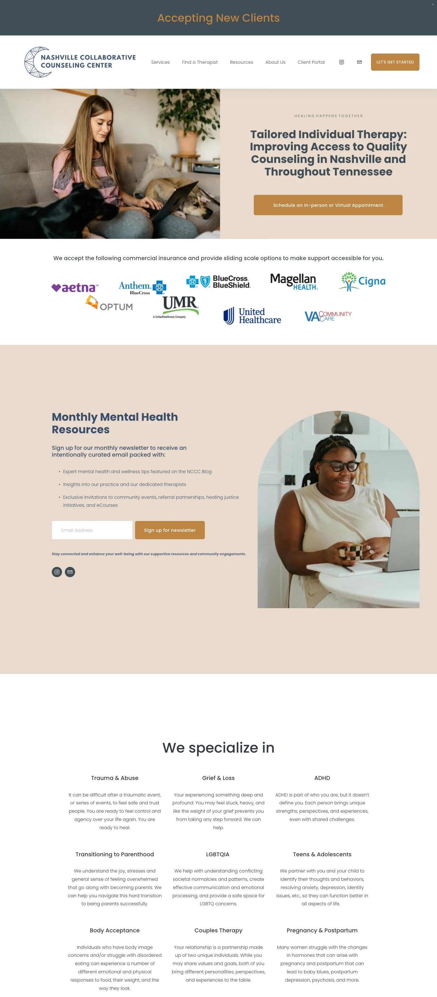 Nashville Collaborative Counseling Center screenshot