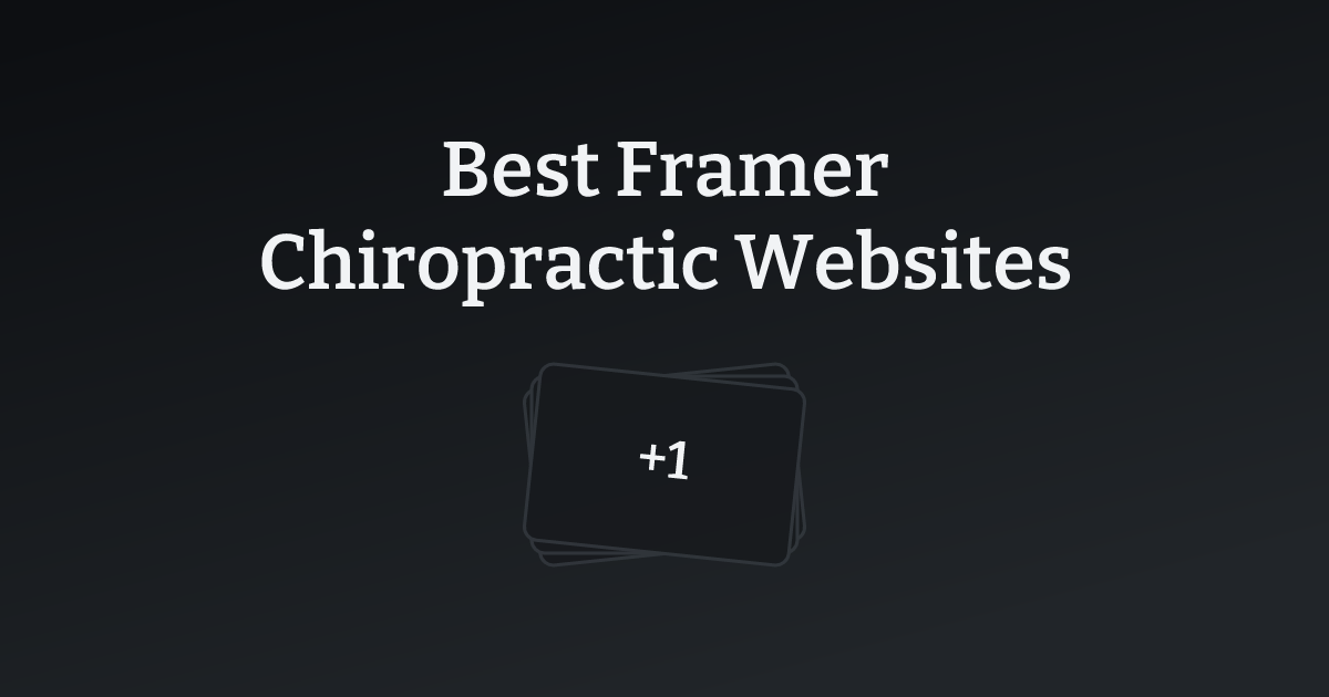 Best Framer Chiropractic Websites with count