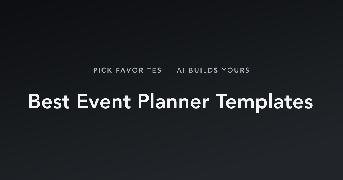 Best Event Planner Templates with count