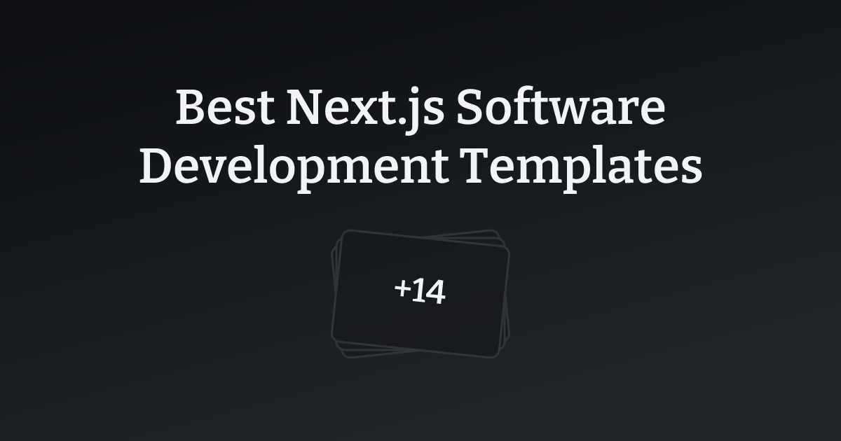 Best Next.js Software Development Templates with count