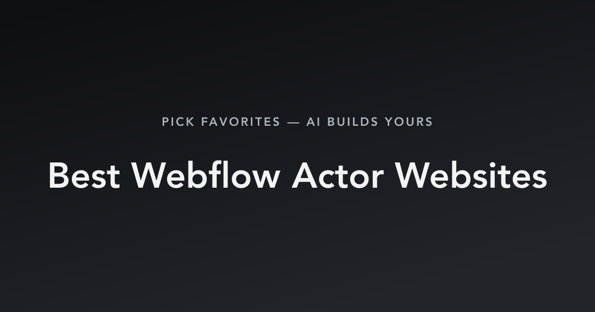 Best Webflow Actor Websites with count