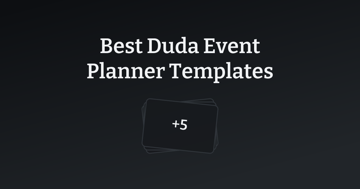 Best Duda Event Planner Templates with count