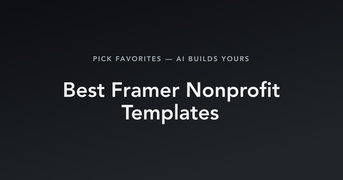 Best Framer Nonprofit Templates with count