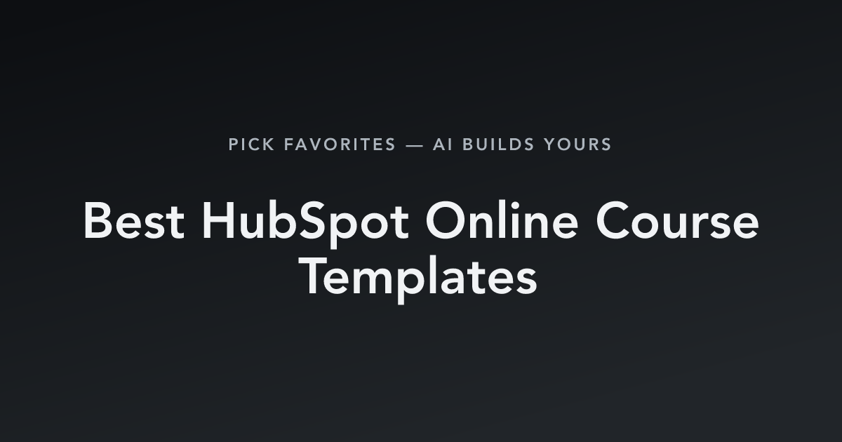 Best HubSpot Online Course Templates with count