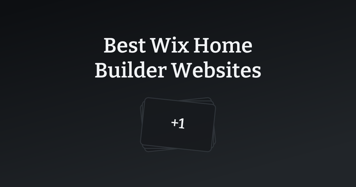 Best Wix Home Builder Websites with count