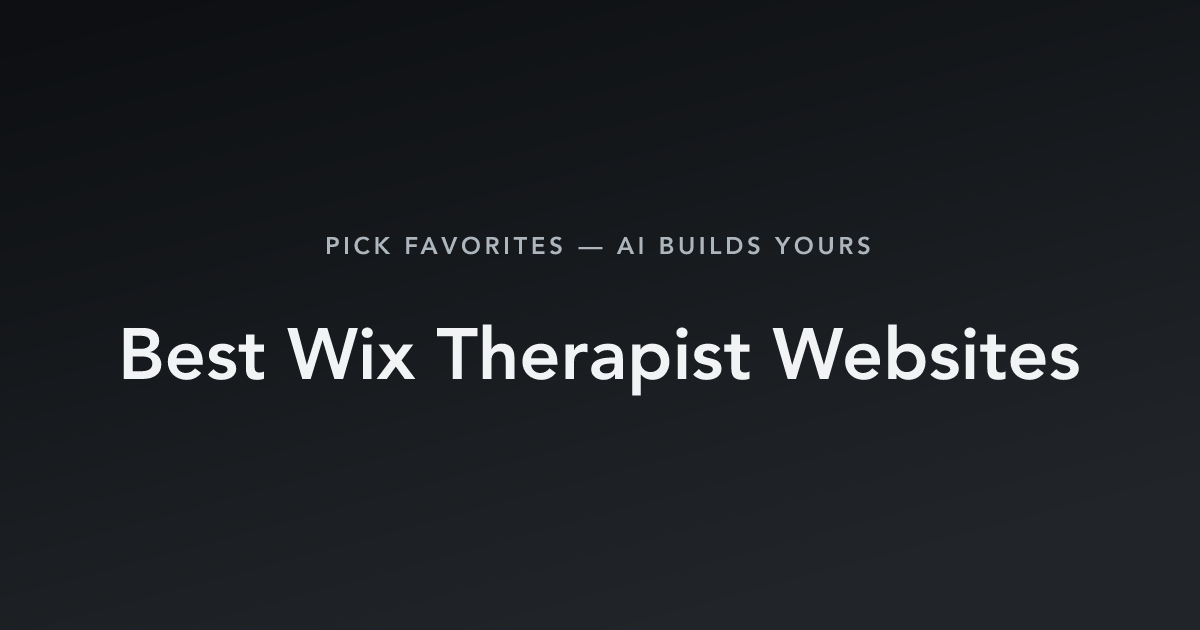 Best Wix Therapist Websites with count