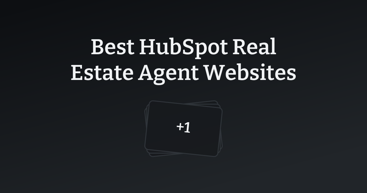 Best HubSpot Real Estate Agent Websites with count