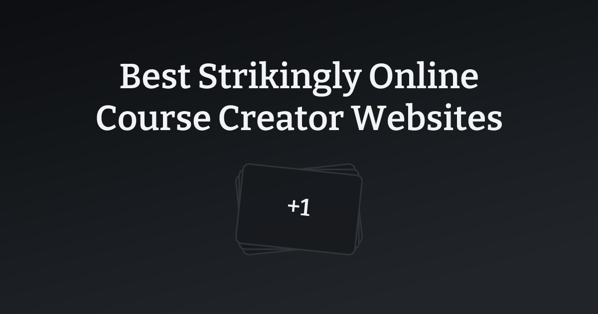 Best Strikingly Online Course Creator Websites with count