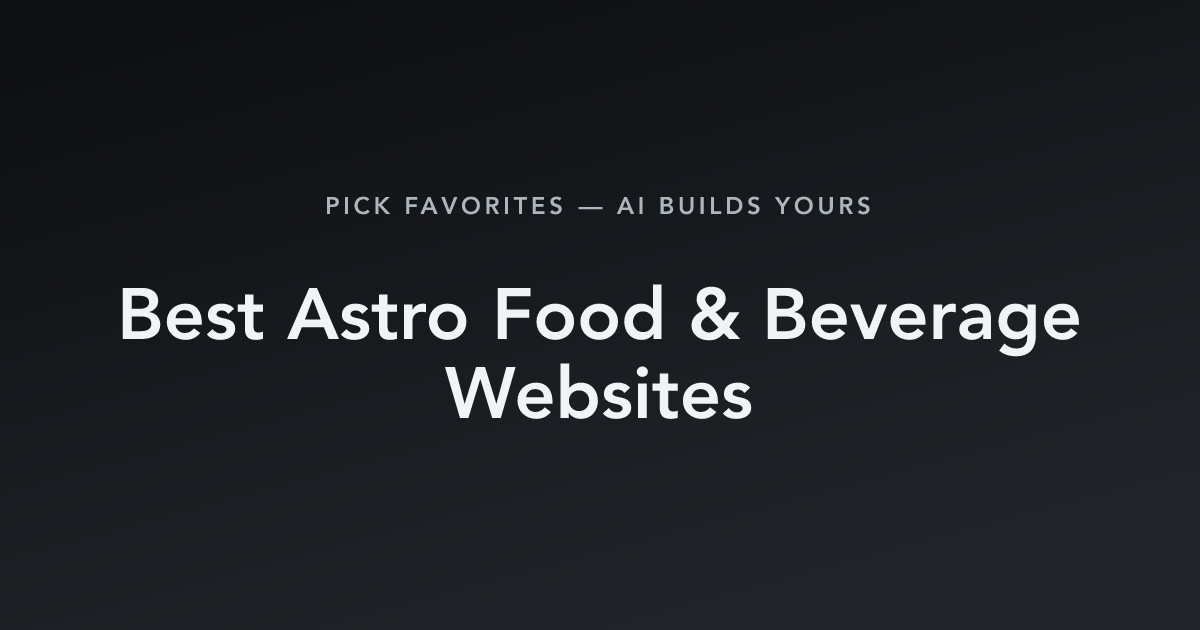 Best Astro Food & Beverage Websites with count