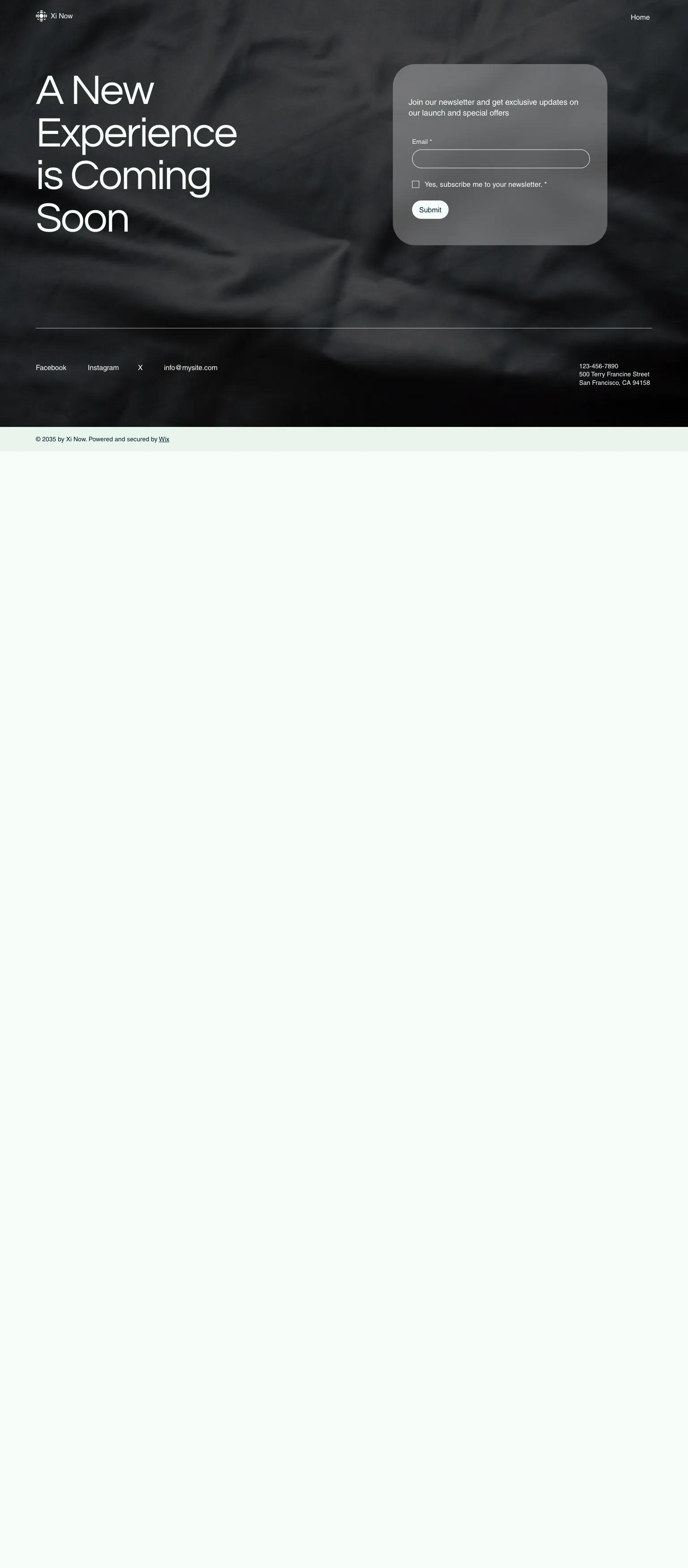 Coming Soon Landing Page (Calm) screenshot