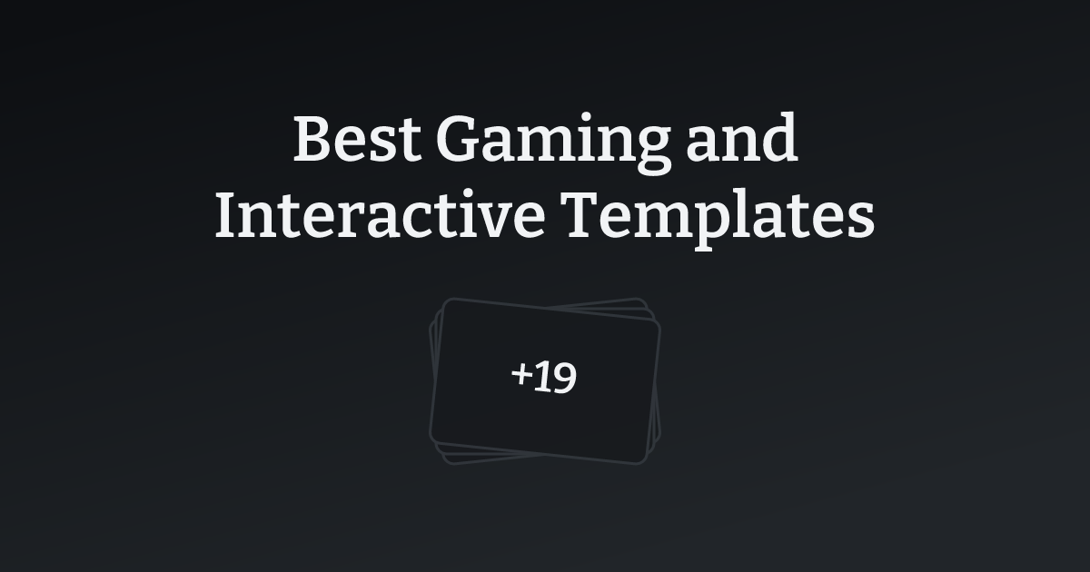 Best Gaming and Interactive Templates with count